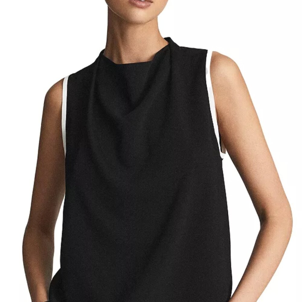REISS August Color Blocked Shell in Black with White NWT US Size 4 UK size 8